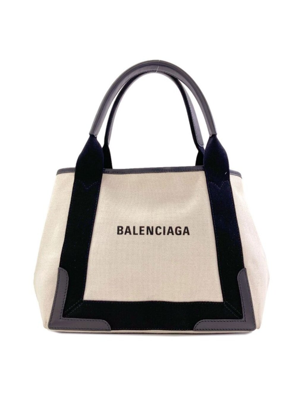 Balenciaga Navy Cabas Tote Bag Canvas